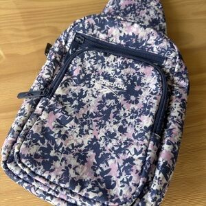Reebok Pink and Navy Floral Crossbody Bag